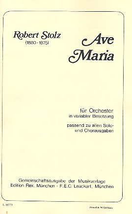 Ave Maria  für Orchester (Soli oder Chor ad lib)  Direktion und Stimmen