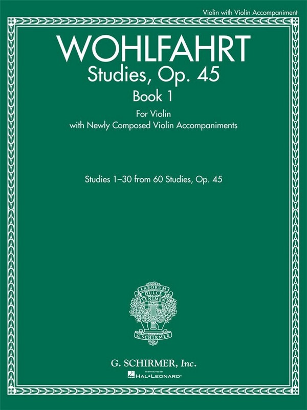 Studies op.45 vol.1 (nos.1-30)  for violin with newly composed violin accompaniment  score and parts