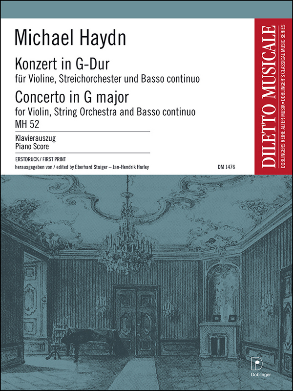 Konzert G-Dur MH52  für Violine, Streichorchester und Bc  Klavierauszug für Violine und Klavier