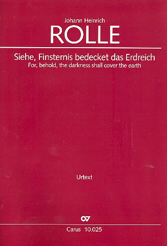 Siehe Finsternis bedecket das Erdreich  für Soli, gem Chor und Orchester  Partitur (dt()