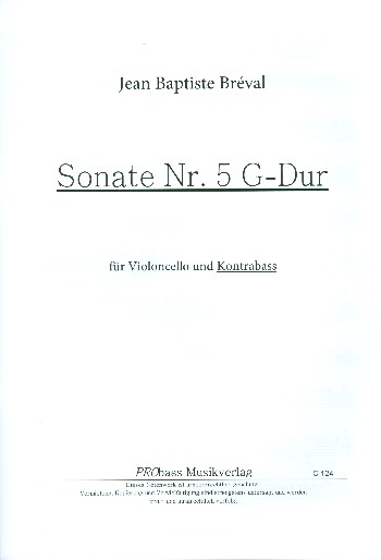 Sonate G-Dur Nr.5  für Violoncello und Kontrabass  Stimmen