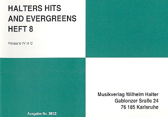Halters Hits und Evergreens Band 8:&nbsp;&nbsp;für Blasorchester&nbsp;&nbsp;Posaune 4 in C