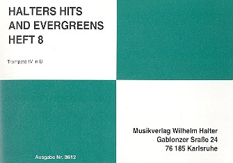 Halters Hits und Evergreens Band 8:&nbsp;&nbsp;für Blasorchester&nbsp;&nbsp;Trompete 4