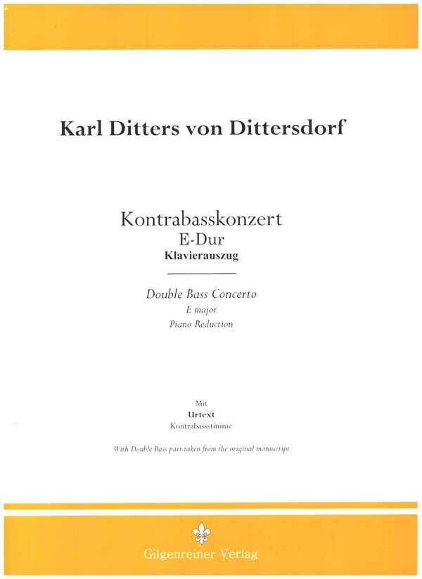 Konzert E-Dur  für Kontrabass und Orchester  Klavierauszug