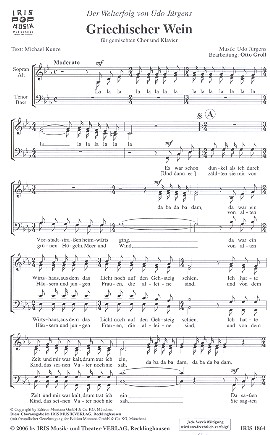 Griechischer Wein  für gem Chor und Klavier  Chorpartitur