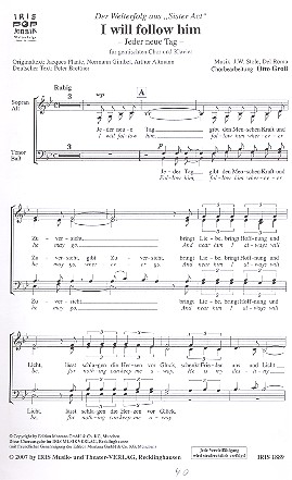 I will follow him  für gem Chor und Klavier  Chorpartitur (dt/en)