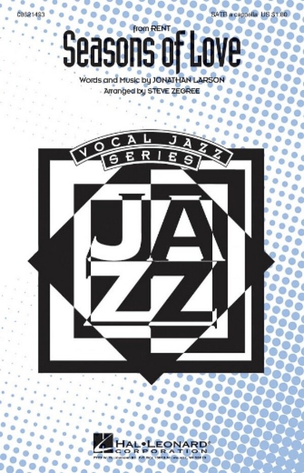 Seasons of Love&nbsp;&nbsp;for mixed chorus a cappella&nbsp;&nbsp;score