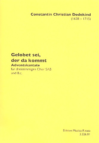 Gelobet sei der da kommt  für gem Chor (SAM) und Bc  Partitur