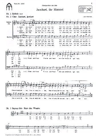 Jauchzet ihr Himmel&nbsp;&nbsp;für Sopran, gem Chor, Flöte, Streicher und Orgel&nbsp;&nbsp;Chorpartitur