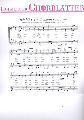 Ich hört ein Sichlein rauschen&nbsp;&nbsp;für Frauenchor a cappella&nbsp;&nbsp;Partitur
