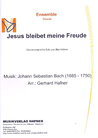 Wohl mir das ich Jesus habe BWV147  für Flügelhorn und Blechbläser  Partitur und Stimmen
