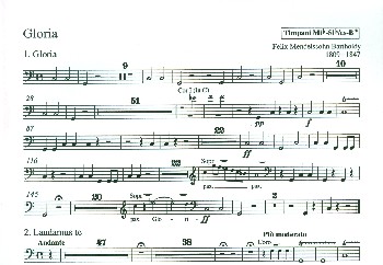 Gloria Es-Dur&nbsp;&nbsp;für Soli, gem Chor und Orchester&nbsp;&nbsp;Pauken es-B