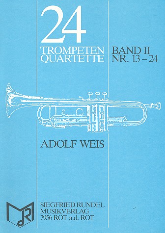 24 Trompeten-Quartette Band 2 (Nr.13-24)  für 4 Trompeten  Partitur und Stimmen