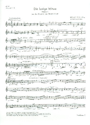Die lustige Witwe (Potpourri)&nbsp;&nbsp;fürr Akkordeonorchester&nbsp;&nbsp;Akkordeon 3