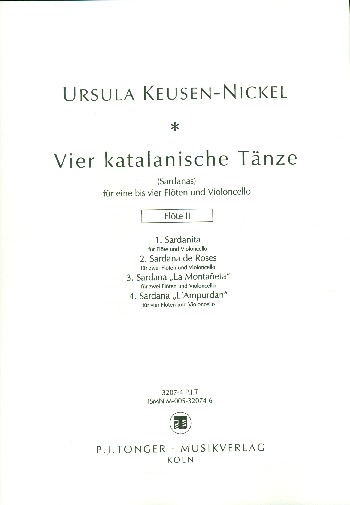 4 katalanische Tänze op.13  für 1-4 Flöten und Violoncello  Flöte 2