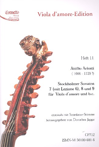 Stockholmer Sonaten Nr.7-9  für Viola d'amore und Bc  Partitur und Stimmen (Bc nicht ausgesetzt)