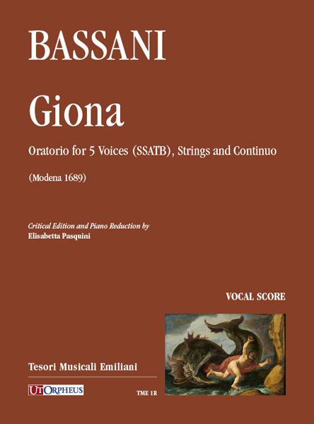 Giona  for mixed chorus (5 voices), strings and Bc  vocal score