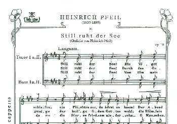 Still ruht der See op.10  für Männerchor a cappella  Partitur