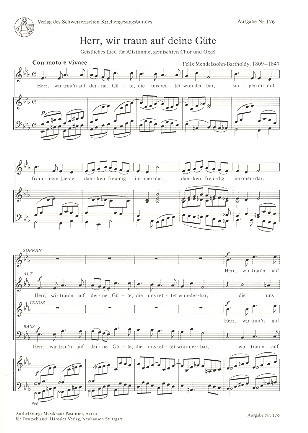Herrn, wir traun auf deine Güte&nbsp;&nbsp;für Alt, gem Chor und Orgel&nbsp;&nbsp;Partitur