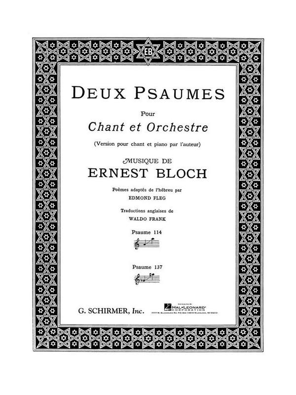 2 psaumes pour chant et orchestre  pour chant et piano  