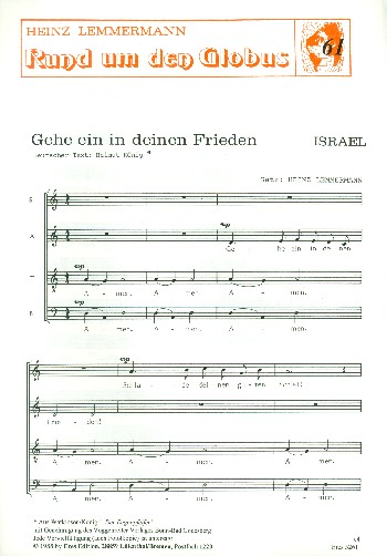 Gehe ein in deinen Frieden  für gem Chor a cappella  Partitur