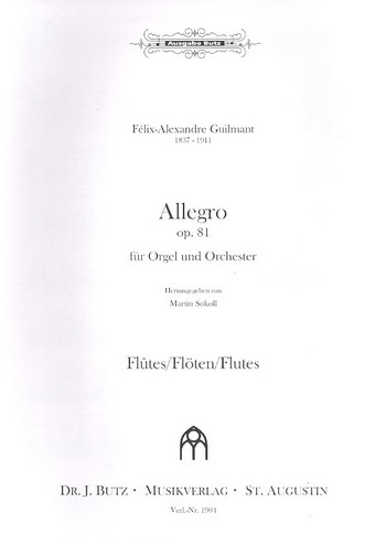 Allegro op.81  für Orgel und Orchester  Stimmensatz (4-3-3-2-2)