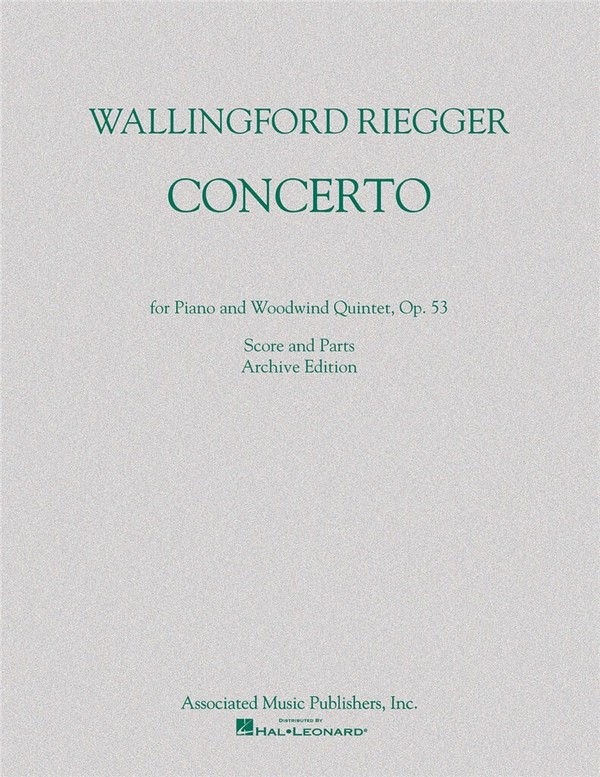 Concerto op.53  for piano, flute, oboe, clarinet, horn and bassoon  score and parts