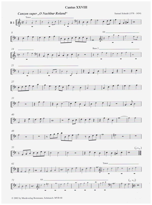 Fünfstimmige Instrumentalsätze&nbsp;&nbsp;für 5 Blockflöten (SSATB)&nbsp;&nbsp;4. Stimme (Tenor)