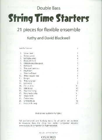 String Time Starters&nbsp;&nbsp;for flexible string ensemble&nbsp;&nbsp;double bass score