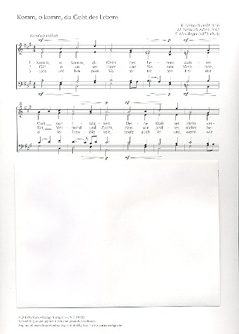 Komm o komm du Geist des Lebens&nbsp;&nbsp;für gem Chor a cappella&nbsp;&nbsp;Partitur