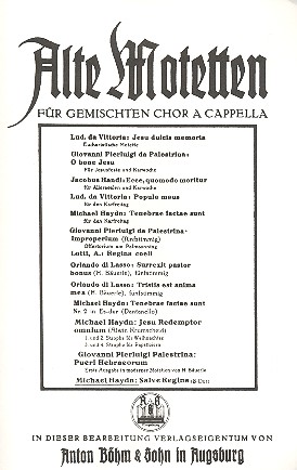 Salve Regina B-Dur  für gem Chor a cappella  Partitur