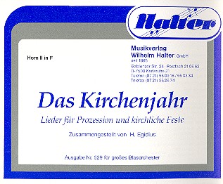 Das Kirchenjahr&nbsp;&nbsp;für Blasorchester&nbsp;&nbsp;Horn 2 in F