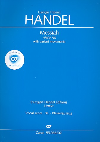 Messiah HWV56&nbsp;&nbsp;for soli, mixed chorus and orchestra&nbsp;&nbsp;Klavierauszug XL im Grossdruck (en)