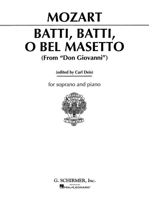 Batti batti o bel masetto&nbsp;&nbsp;for soprano and piano (it/en)&nbsp;&nbsp;