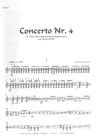 Konzert Nr.4  für Flöte (Melodieinstrument) und Zupforchester  Gitarre