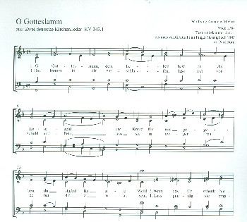 O Gotteslamm KV343,1&nbsp;&nbsp;für gem Chor a cappella&nbsp;&nbsp;Partitur