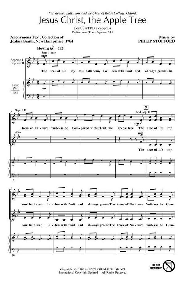 Jesus Christ the Apple Tree&nbsp;&nbsp;for mixed chorus a cappella&nbsp;&nbsp;score