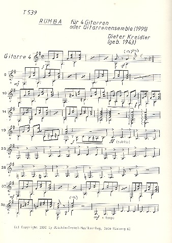 Rumba  für 4 Gitarren  Gitarre 4