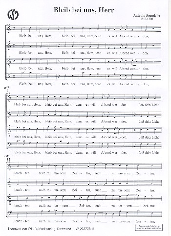 Bleib bei uns Herr  für gem Chor a cappella  Partitur