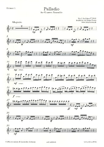 Palladio  für Gitarren Ensemble  Gitarre 1