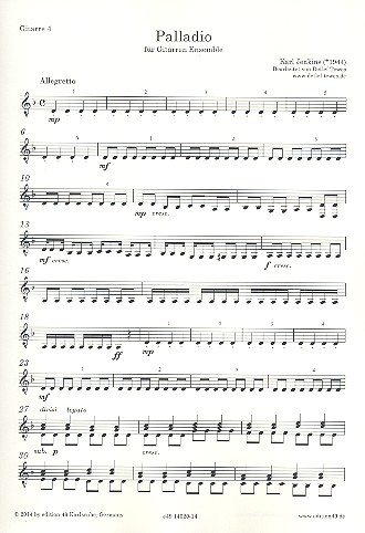 Palladio  für Gitarren Ensemble  Gitarre 4