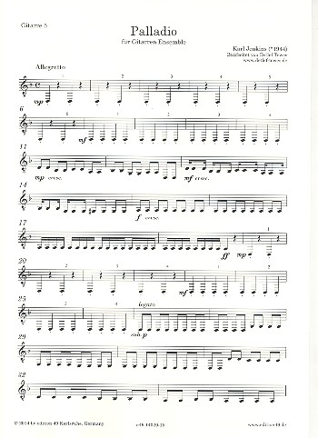 Palladio  für Gitarren Ensemble  Gitarre 5