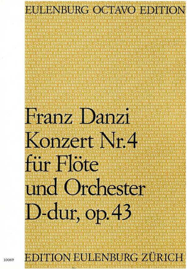 Konzert D-Dur Nr.4 op.43  für Flöte und Orchester  Studienpartitur