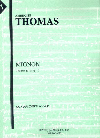 Connais-tu le pays du Mignon  pour contralto et orchestre  full score (fr)