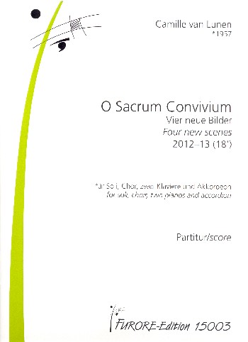 O sacrum convivium  für Soli, gem Chor, 2 Klaviere und Akkordeon  Partitur (la/dt)