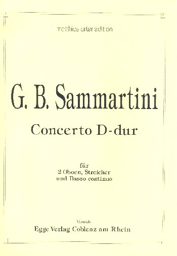 Konzert D-Dur  für 2 Oboen, Streicher und Bc  Partitur und Stimmen