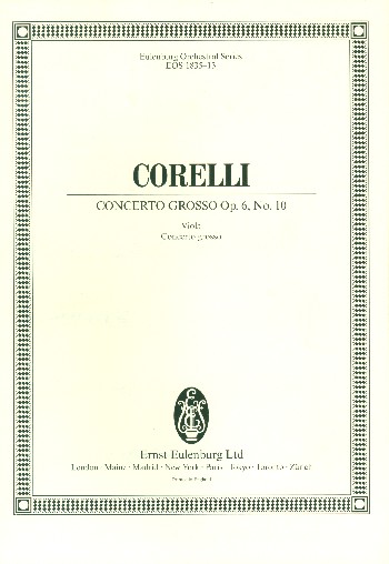 Concerto grosso C-Dur op.6,10  für 2 Violinen, Violoncello, Streicher und Bc  Viola