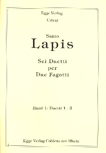 6 Duetti Band 1 (Nr.1-3)  für 2 Fagotte  Spielpartitur