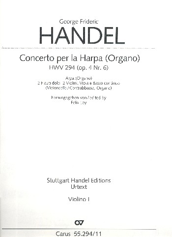 Konzert op.4,6 HWV294&nbsp;&nbsp;für Harfe (Orgel) und Orchester&nbsp;&nbsp;Violine 1