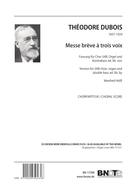 Messe brève à trois voix  für gem Chor (SAB), Orgel und Kontrabass ad lib  Chorpartitur (la)